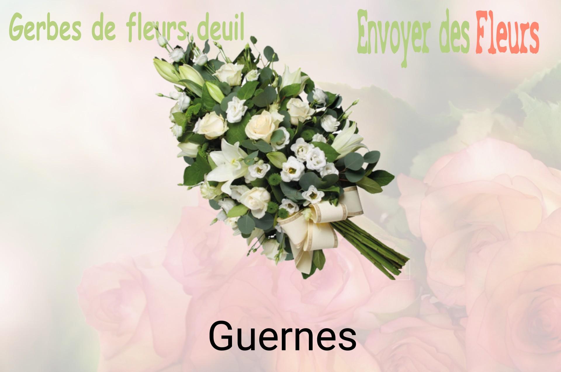 Gerbe de fleurs de deuil livrée à Guernes